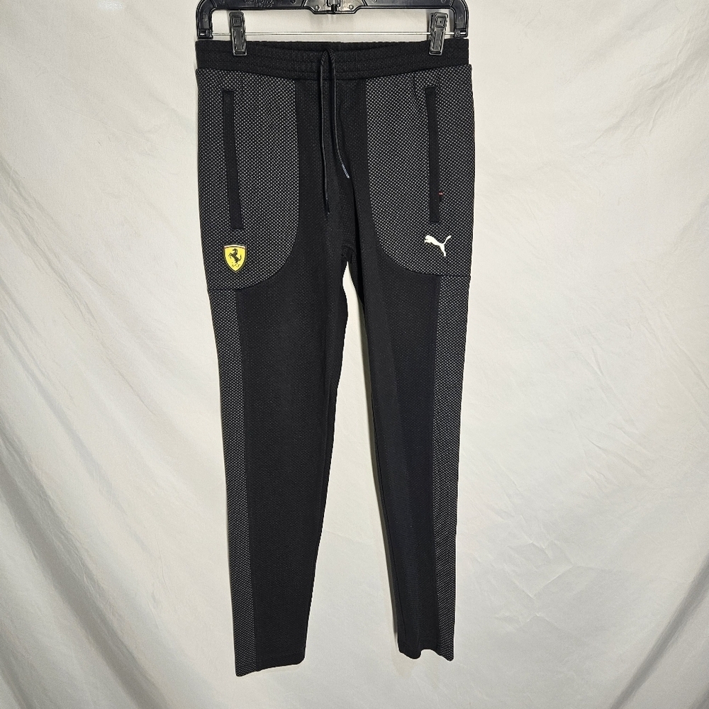 PUMA Men's Scuderia Ferrari Race Track Pants Black and Gray Size Small